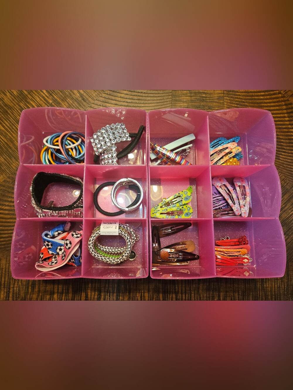 Kids Pink Organizer with 50+ Hair Accessories